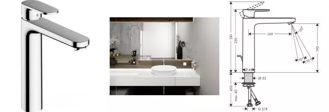 Смеситель для раковины «Hansgrohe» Vernis Blend 71552000 с донным клапаном хром Смеситель для раковины «Hansgrohe» Vernis Blend 71552000 с донным клапаном хром