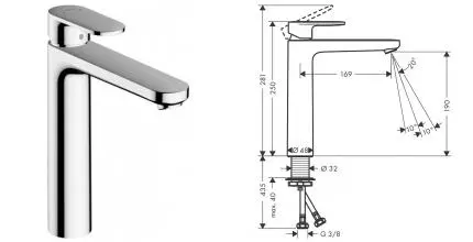 Смеситель для раковины «Hansgrohe» Vernis Blend 71582000 хром Смеситель для раковины «Hansgrohe» Vernis Blend 71582000 хром