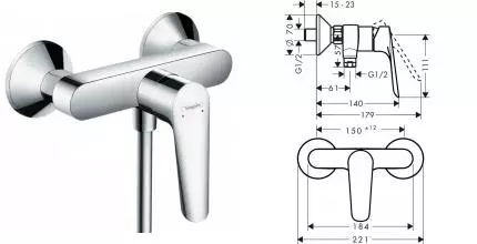 Смеситель для душа «Hansgrohe» Logis E 71610000 хром