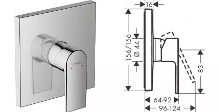 Внешняя часть смесителя «Hansgrohe» Vernis Shape 71668000 хром Внешняя часть смесителя «Hansgrohe» Vernis Shape 71668000 хром