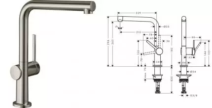 Смеситель для кухонной мойки «Hansgrohe» Talis M54 72840800 сталь