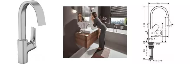 Смеситель для раковины «Hansgrohe» Vivenis 75030000 с донным клапаном хром Смеситель для раковины «Hansgrohe» Vivenis 75030000 с донным клапаном хром
