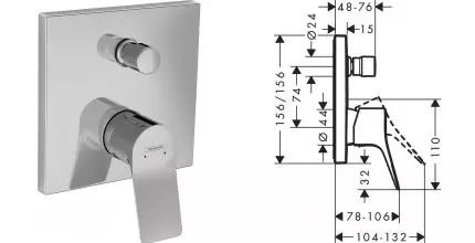 Внешняя часть смесителя «Hansgrohe» Vivenis 75415000 хром