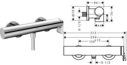 Смеситель для душа «Hansgrohe» Vivenis 75620000 хром