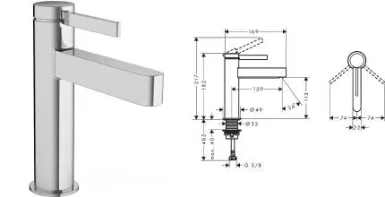 Смеситель для раковины «Hansgrohe» Finoris 76023000 с донным клапаном хром