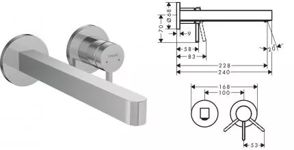 Внешняя часть смесителя «Hansgrohe» Finoris 76050000 хром