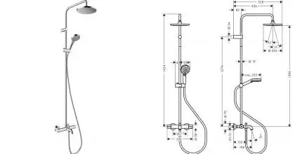 Душевая система «Hansgrohe» Vernis Blend Showerpipe 200 1jet 26274000 с термостатом хром Душевая система «Hansgrohe» Vernis Blend Showerpipe 200 1jet 26274000 с термостатом хром