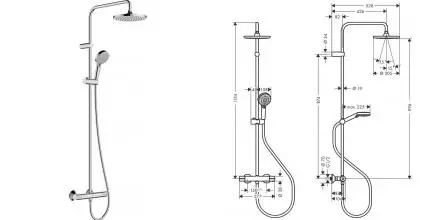 Душевая система «Hansgrohe» Vernis Blend Showerpipe 200 1jet 26276000 с термостатом хром