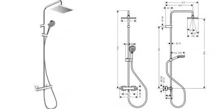 Душевая система «Hansgrohe» Vernis Shape Showerpipe 230 1jet 26286000 с термостатом хром Душевая система «Hansgrohe» Vernis Shape Showerpipe 230 1jet 26286000 с термостатом хром