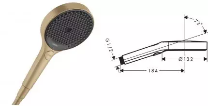 Ручная лейка «Hansgrohe» Rainfinity 26864140 шлифованная бронза Ручная лейка «Hansgrohe» Rainfinity 26864140 шлифованная бронза