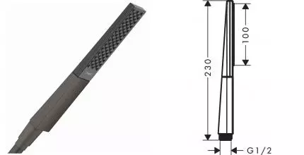 Ручная лейка «Hansgrohe» Rainfinity 26866340 шлифованный чёрный хром Ручная лейка «Hansgrohe» Rainfinity 26866340 шлифованный чёрный хром