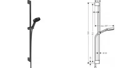 Душевой гарнитур «Hansgrohe» Pulsify Select S 24171670 чёрный матовый Душевой гарнитур «Hansgrohe» Pulsify Select S 24171670 чёрный матовый
