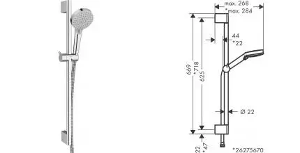 Душевой гарнитур «Hansgrohe» Vernis Blend 26275000 хром Душевой гарнитур «Hansgrohe» Vernis Blend 26275000 хром