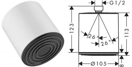 Верхний душ «Hansgrohe» Pulsify 24130700 белый матовый