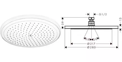 Верхний душ «Hansgrohe» Croma 26220700 белый матовый