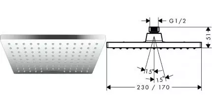 Верхний душ «Hansgrohe» Vernis Shape 26283000 хром Верхний душ «Hansgrohe» Vernis Shape 26283000 хром