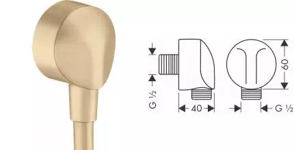 Подключение для душевого шланга «Hansgrohe» шлифованная бронза Подключение для душевого шланга «Hansgrohe» шлифованная бронза