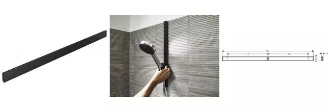 Штанга для душа «Hansgrohe» WallStoris 27904670 чёрная матовая