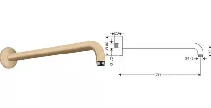 Кронштейн для верхнего душа «Hansgrohe» 38,9 шлифованная бронза Кронштейн для верхнего душа «Hansgrohe» 38,9 шлифованная бронза