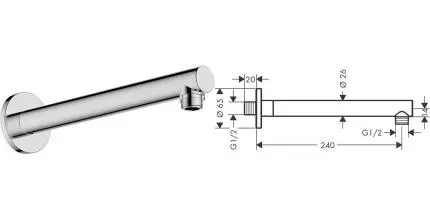 Кронштейн для верхнего душа «Hansgrohe» 24 хром