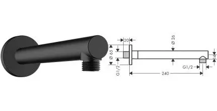 Кронштейн для верхнего душа «Hansgrohe» 24 чёрный матовый