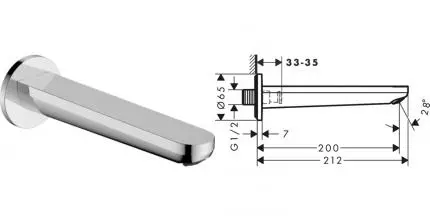 Излив к смесителю «Hansgrohe» Rebris S 72430000 21,2 хром