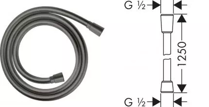 Душевой шланг «Hansgrohe» Isiflex 28272340 125 см чёрный хром Душевой шланг «Hansgrohe» Isiflex 28272340 125 см чёрный хром