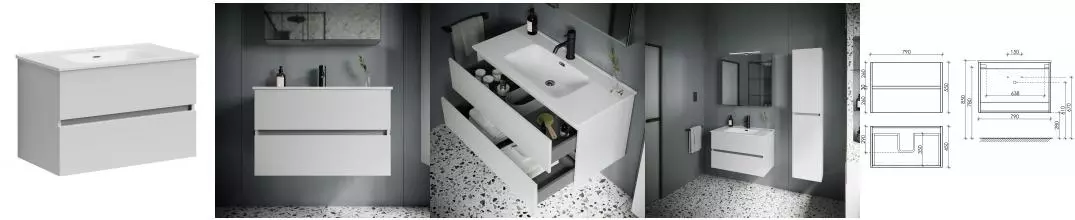 Тумба с раковиной «Sancos» Urban 80 (Element 81/46) подвесная белая