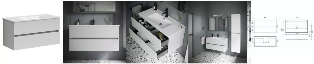 Тумба с раковиной «Sancos» Urban 100 (Element 101/46) подвесная белая Тумба с раковиной «Sancos» Urban 100 (Element 101/46) подвесная белая