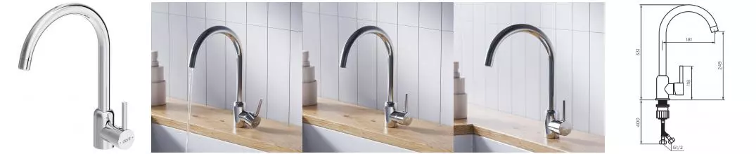 Смеситель для кухонной мойки «Dorff» Logic D3007000 хром Смеситель для кухонной мойки «Dorff» Logic D3007000 хром