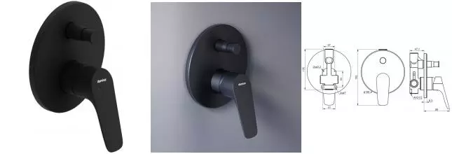 Смеситель для душа «Damixa» Jupiter 777100300 чёрный матовый