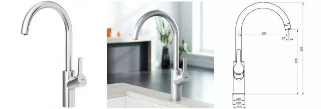 Смеситель для кухни с подключением к фильтру «Damixa» Eclipce 310721400 никель