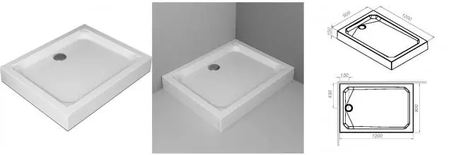Душевой поддон «Am.Pm» Gem Square W90T-404-12090W 120/90 низкий акриловый прямоугольный белый с сифоном Душевой поддон «Am.Pm» Gem Square W90T-404-12090W 120/90 низкий акриловый прямоугольный белый с сифоном