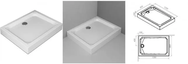Душевой поддон «Am.Pm» Gem Square W90T-404-12080W 120/80 низкий акриловый прямоугольный белый с сифоном Душевой поддон «Am.Pm» Gem Square W90T-404-12080W 120/80 низкий акриловый прямоугольный белый с сифоном