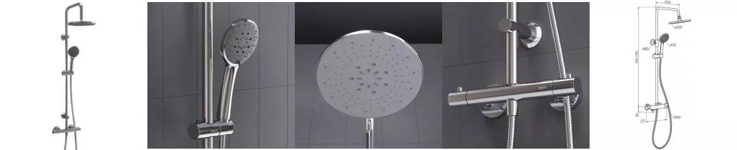 Душевая система «Dorff» New Plus D0710400 с термостатом хром Душевая система «Dorff» New Plus D0710400 с термостатом хром