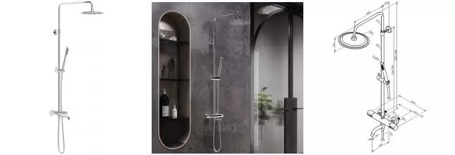 Душевая система «Damixa» Scandinavian Pure 936810000 с термостатом хром Душевая система «Damixa» Scandinavian Pure 936810000 с термостатом хром