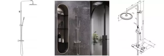 Душевая система «Damixa» Scandinavian Pure 936800000 с термостатом хром Душевая система «Damixa» Scandinavian Pure 936800000 с термостатом хром