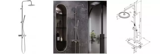 Душевая система «Damixa» Scandinavian Pure 936760000 с термостатом хром