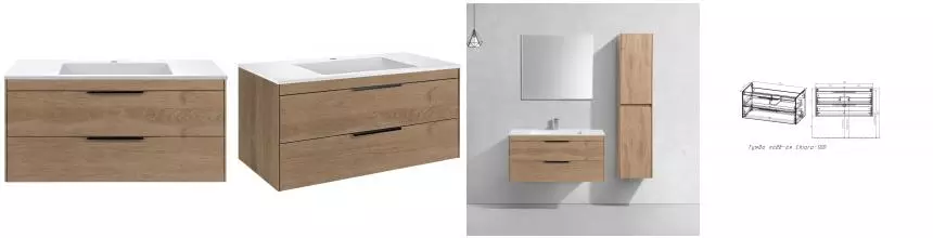 Тумба с раковиной «Vincea» Chiara 2D100 (100/48 белая) подвесная натуральный дуб Тумба с раковиной «Vincea» Chiara 2D100 (100/48 белая) подвесная натуральный дуб