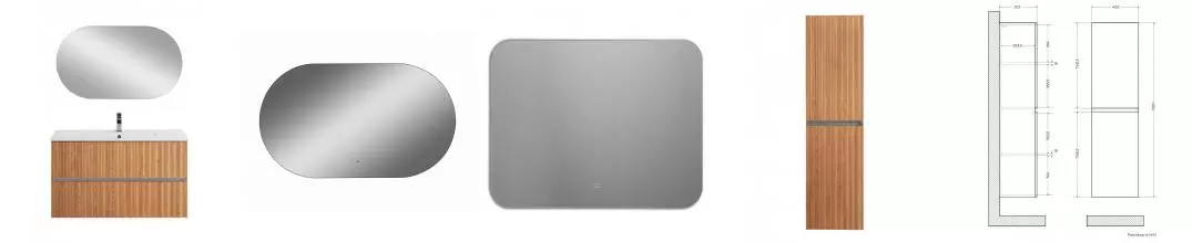 Мебель для ванной подвесная «Art&Max» Elegant 100 с LED подсветкой ручек бран