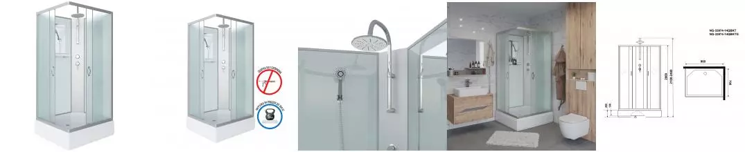 Душевая кабина «Niagara» NG-33974-14QBKT 90/70 средний поддон матовая/белая без крыши универсальная Душевая кабина «Niagara» NG-33974-14QBKT 90/70 средний поддон матовая/белая без крыши универсальная