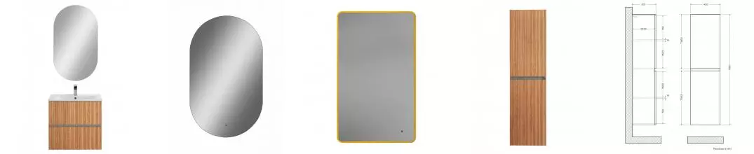 Мебель для ванной подвесная «Art&Max» Elegant 60 с LED подсветкой ручек бран Мебель для ванной подвесная «Art&Max» Elegant 60 с LED подсветкой ручек бран