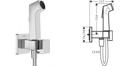 Гигиенический гарнитур «Hansgrohe» Bidette 29233000 хром