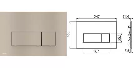 Кнопка смыва «AlcaPlast» M57-N-M никель матовая Кнопка смыва «AlcaPlast» M57-N-M никель матовая