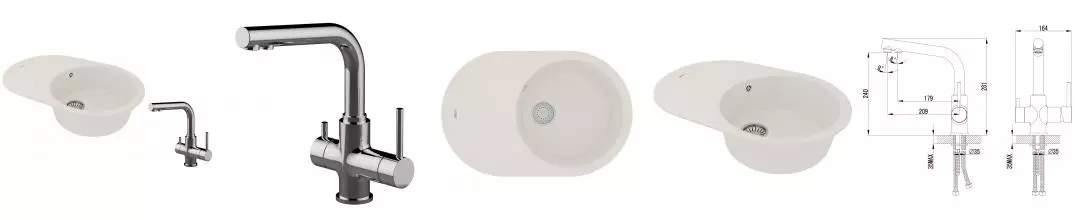 Мойка для кухни «Lemark» Lacha 760 и смеситель 9910058-LM3061C искусственный камень жасмин/хром Мойка для кухни «Lemark» Lacha 760 и смеситель 9910058-LM3061C искусственный камень жасмин/хром