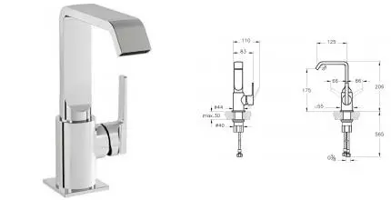 Смеситель для раковины «Vitra» Suit A42616 хром