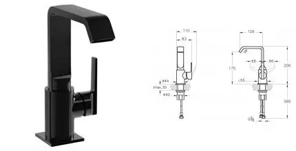 Смеситель для раковины «Vitra» Suit A4261639 чёрный