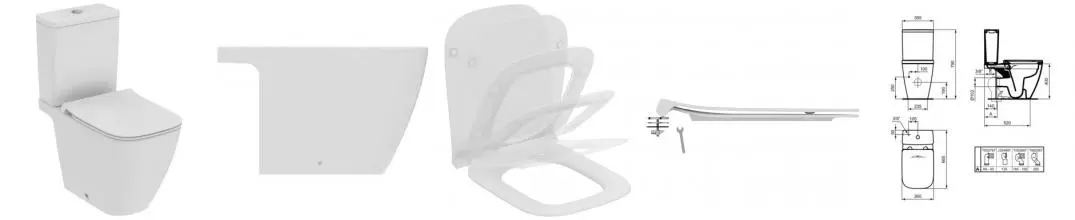 Унитаз компакт безободковый «Ideal Standard» i.life B T537101/T472401/T500301 белый с сиденьем дюропласт с микролифтом белое Унитаз компакт безободковый «Ideal Standard» i.life B T537101/T472401/T500301 белый с сиденьем дюропласт с микролифтом белое