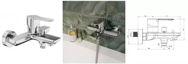 Смеситель для ванны «Kerama Marazzi» Sonata P4CR111B4KM хром