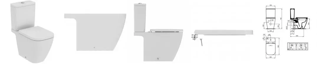 Унитаз компакт безободковый «Ideal Standard» i.life B T537101/T472401/T468301 белый с сиденьем дюропласт с микролифтом белое Унитаз компакт безободковый «Ideal Standard» i.life B T537101/T472401/T468301 белый с сиденьем дюропласт с микролифтом белое